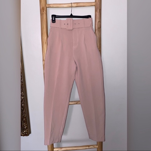 NWT ZARA High-Waisted Belted Pants BLOGGER FAVORITE - Picture 4 of 9